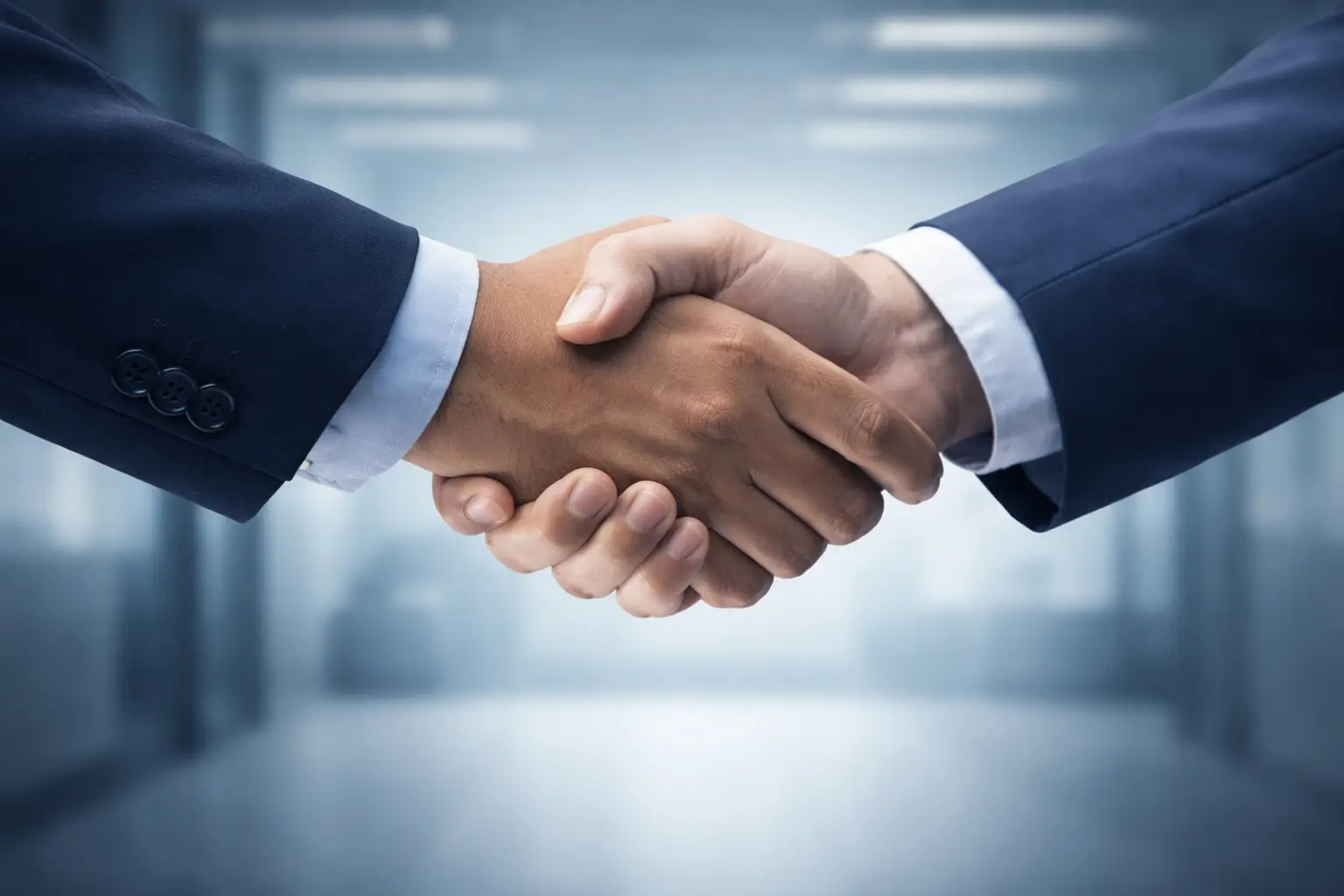 Apretón de manos cercano